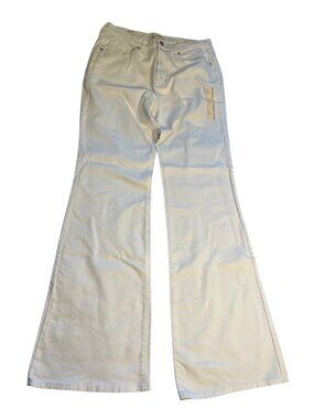 High-Rise Flare White Jeans 12 Long Comfort Stretch Universal Thread NWT